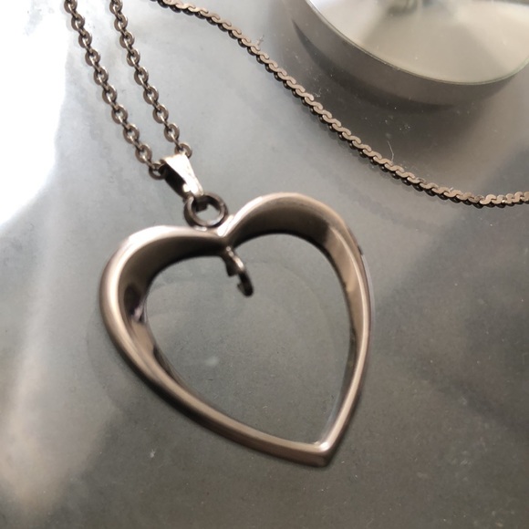 Silvertone Bracelet, Necklace and Heart Pendant, and Silver Oval Pendant - Picture 2 of 7